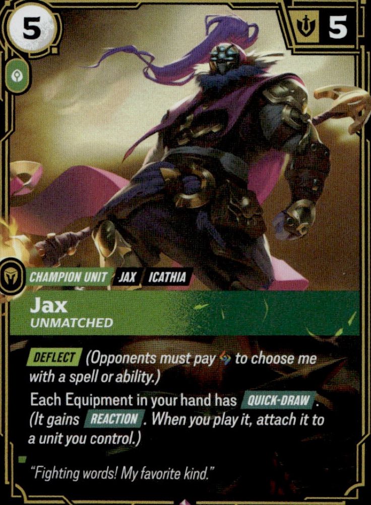 Jax, Unmatched — SFD